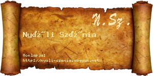 Nyúli Szénia névjegykártya